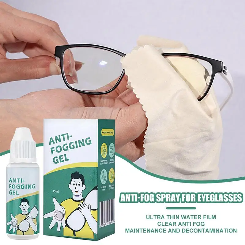 Espray antiniebla para gafas, espray de lente antiniebla de larga duración, efectivo, limpiador de vidrio antivaho seguro para el hogar y el esquí, 15ml