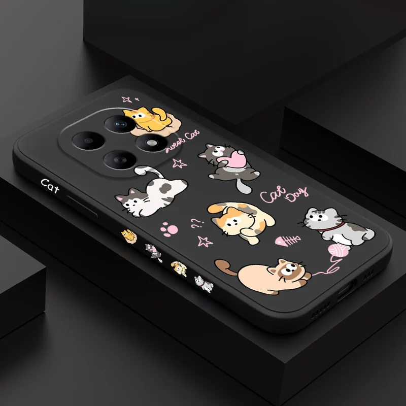 Cat String Ball Liquid Silicone Soft Phone Case