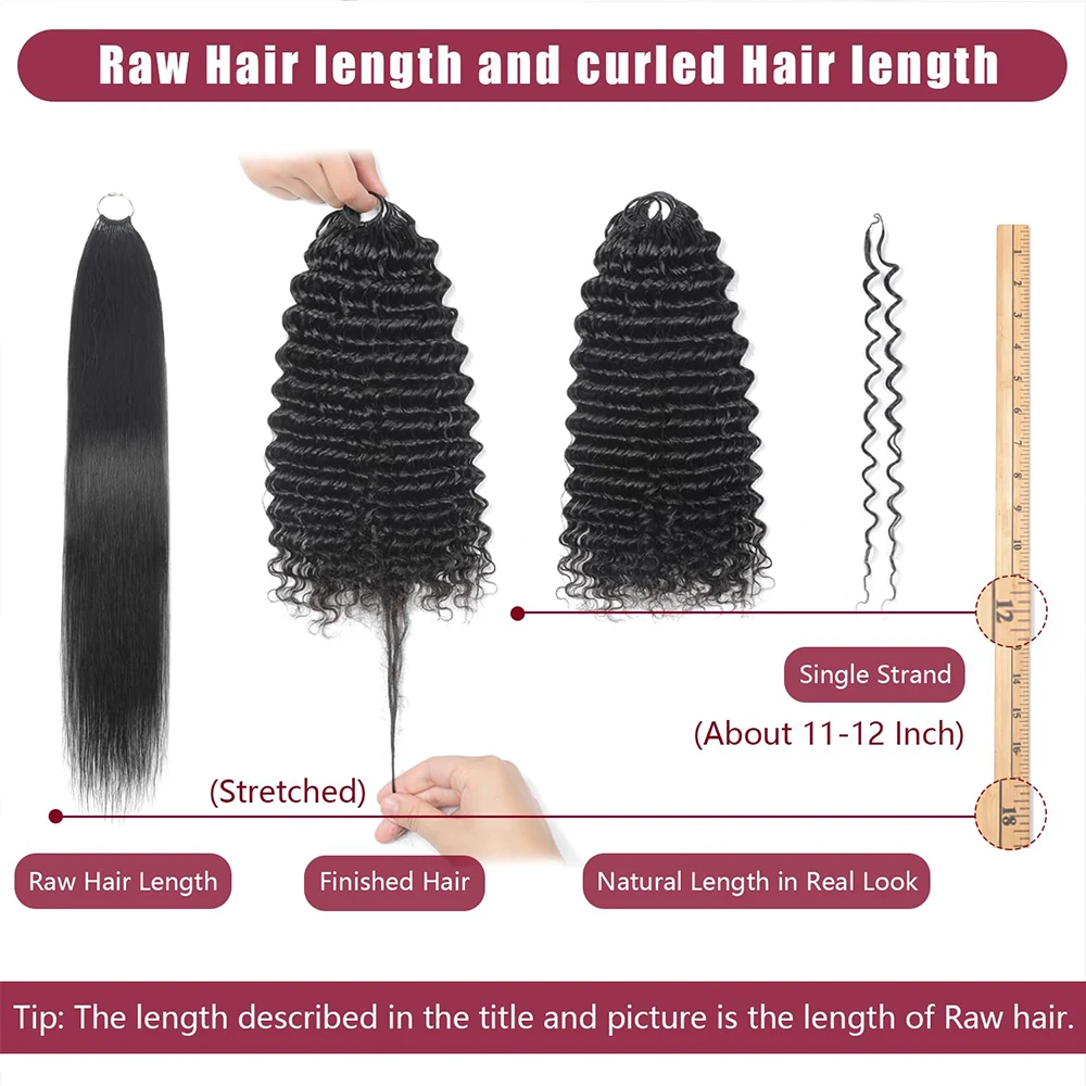 Deep Wave Crochet Human Hair For Boho Braiding Curly Invisible Knot Pre Separated Knotless Raw Crochet Human Hair Extensions S798a158c208e4f9ea53bc367dc4ed7b6a