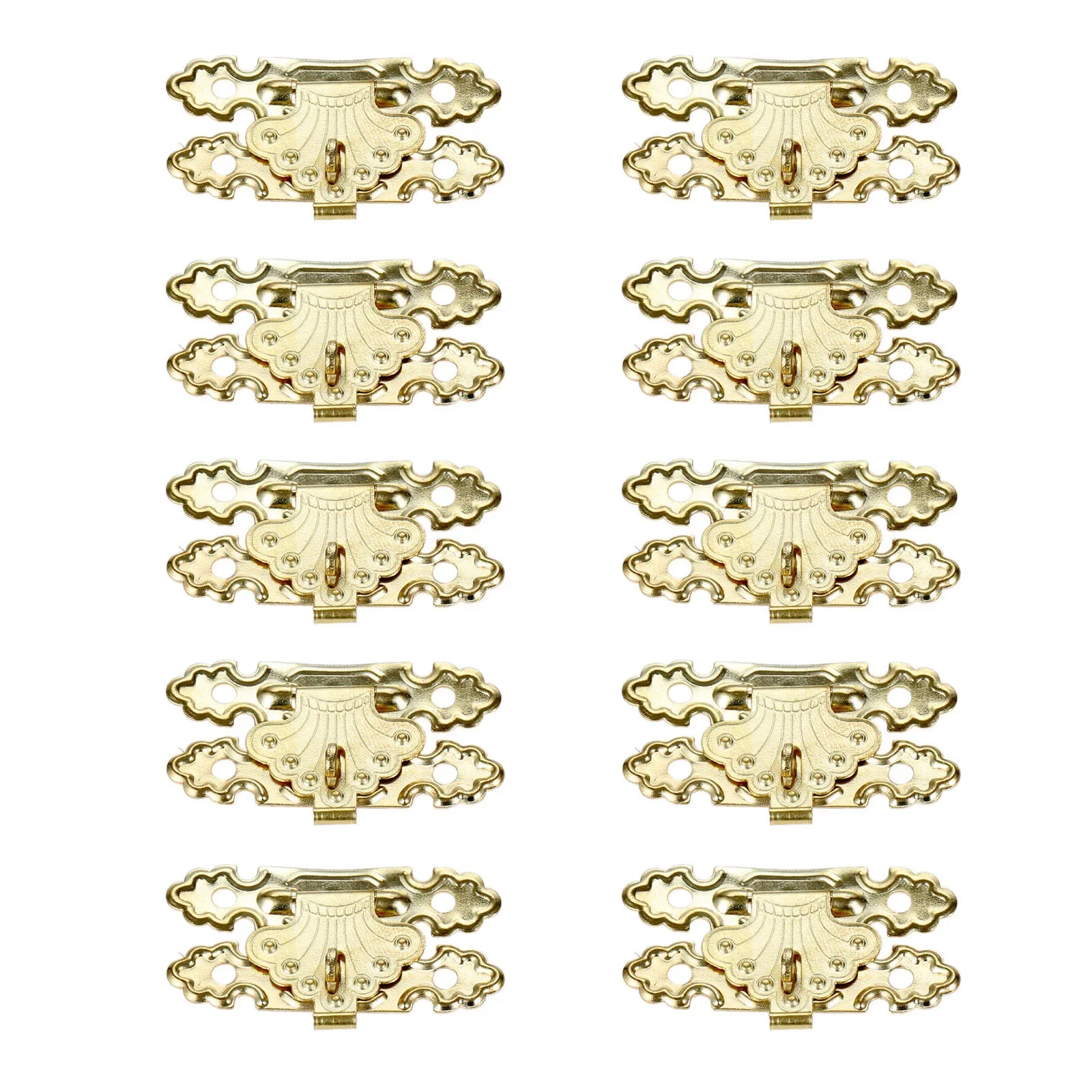 Wooden Case Hasp 10pcs Decorative Jewelry Gift Box Suitcase Hasp Latch Hook Furniture Buckle Clasp Lock 41*24mm furniture hardware jewelry box hasps decorative latches buckle clamp