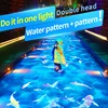 Double pattern water ripple fish projector light advertising logo Outdoor ground atmosphere lighting custom door sign spotlights 4