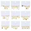 MIGGA 6pcs Mix and Match Trendy Dangle Earrings Set for Women Gold Color Plated Cubic Zircon Jewelry 1