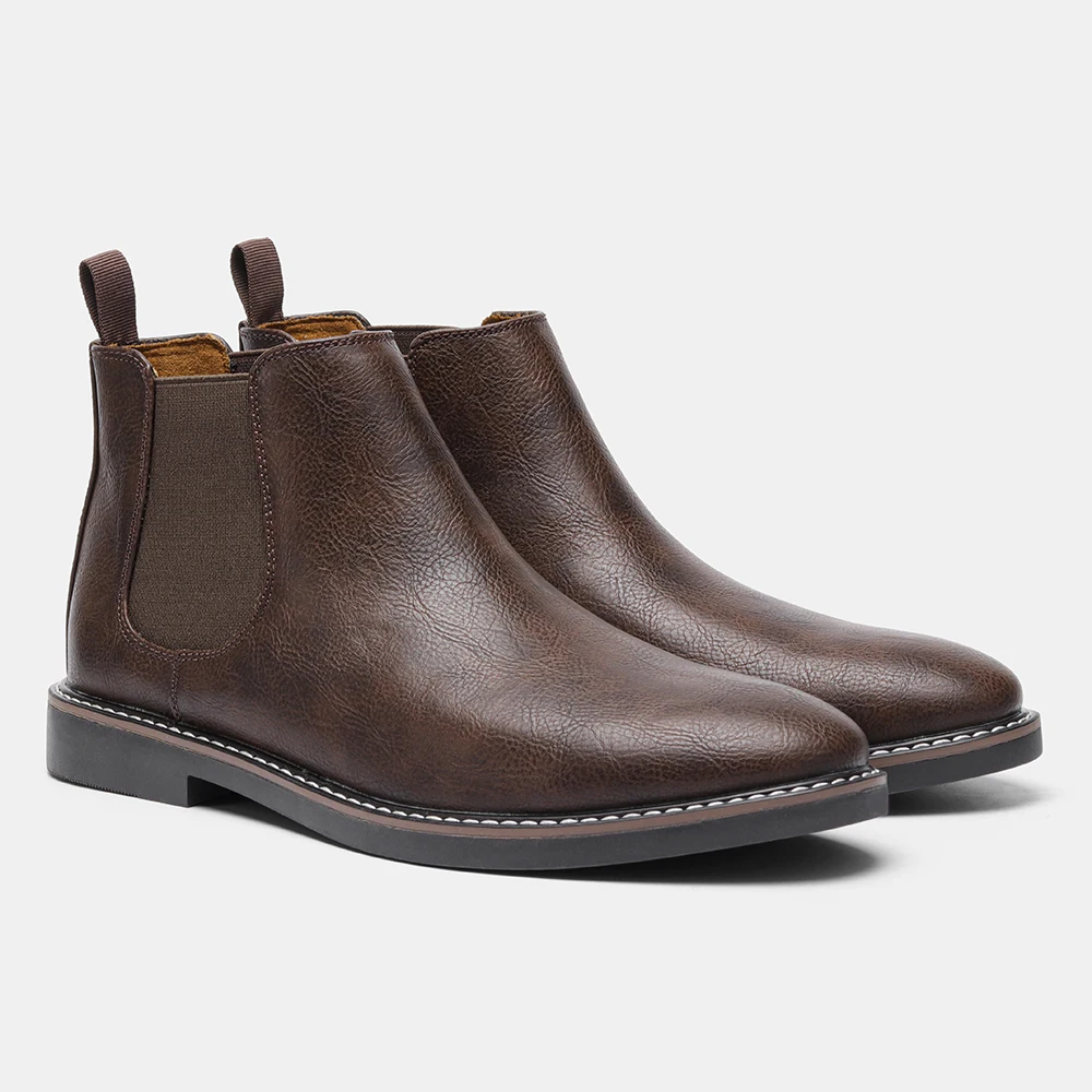 40-46 Retro Men Chelsea Boots Brand Comfortable Leather Boots Fashion Casual #KD5237