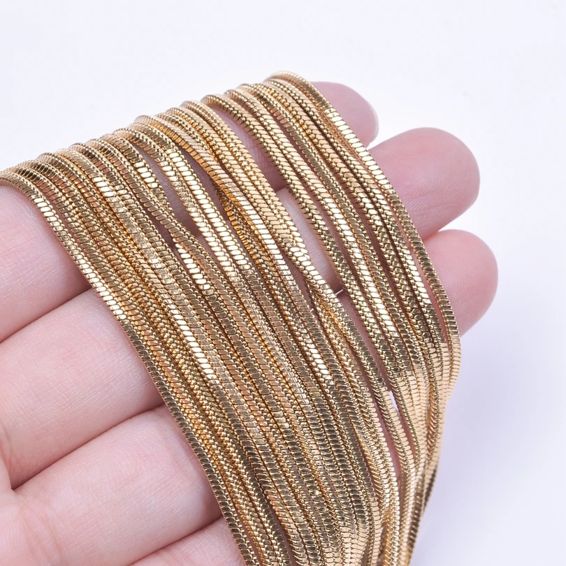

Stainless Steel Round Snake Chain Necklace Women Men Gold Color 1.5mm Long Collar High Polished No Fade DIY Wholesale