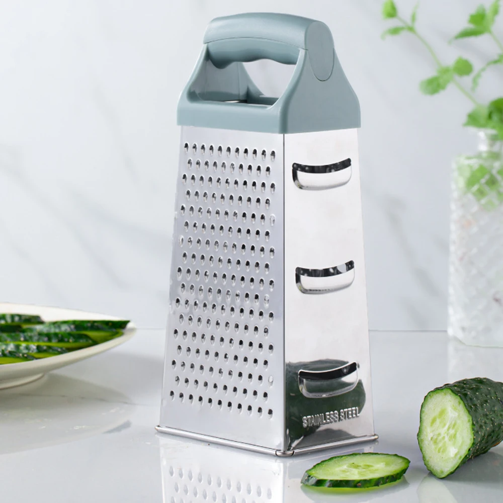 Box Grater, Cheese Grater, Vegetable Grater - 4 Sided Grater - Heavy Duty Stainless Steel - 1ct Box - Met Lux - Restaurantware