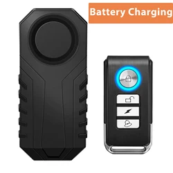Anchtek Wireless Waterproof Motorcycle Anti - Theft Alarm System with USB Charging and Vibration Sensor (Battery)