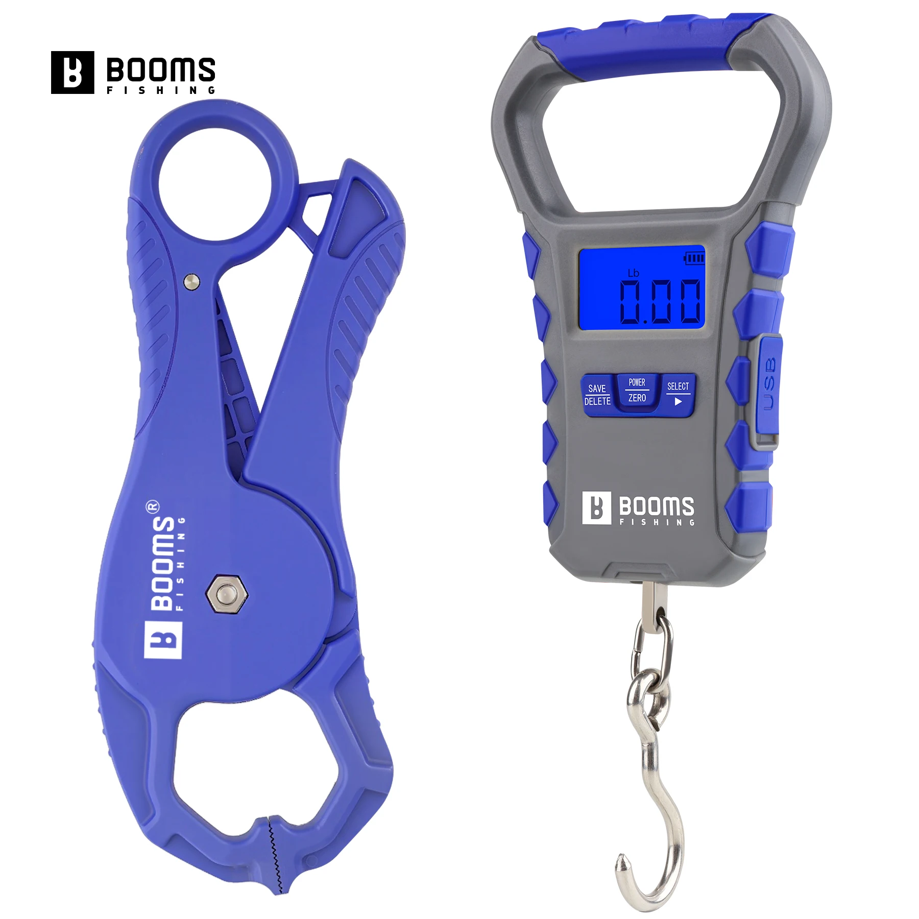 Kit pêche Booms avec pince à poisson et balance numérique 65LB/30KG rechargeable portable outil pesage