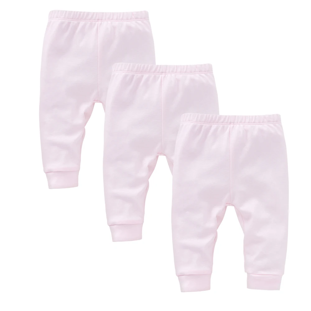 Baby Girls Boys Pants Solid Design Cotton 3 Pcs/lot 0-12 Months