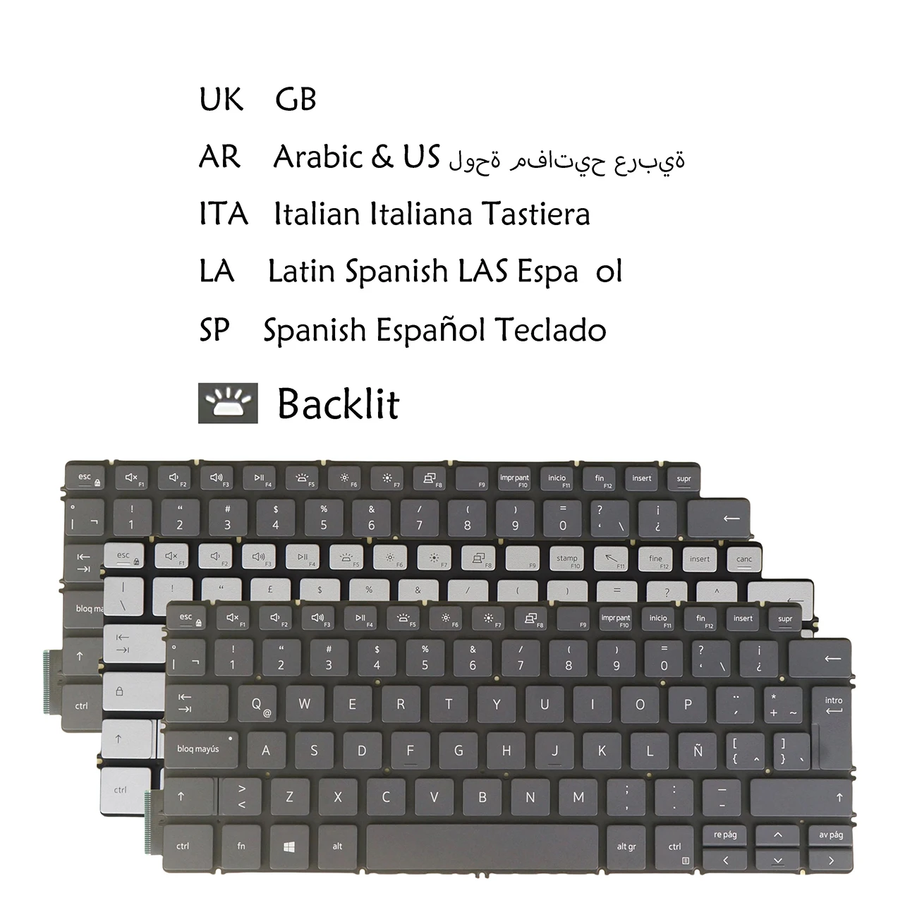 Backlit Keyboard for Dell Vostro 3400 3401 3405 5300 5301 5390