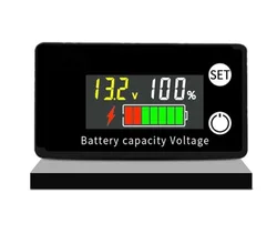 Universal Battery Capacity Indicator | DC Voltage Gauge for Lead Acid, Lithium, LiFePO4 Batteries | Car & Motorcycle Battery Tester | Wide Voltage Range 8V-100V (Color Screen)