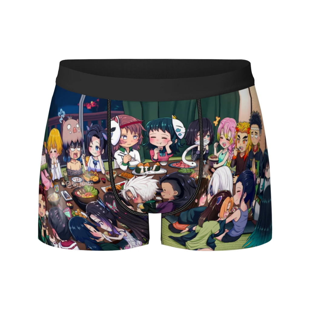 thumbnail image 1 of Ropa interior para hombre de seda de leche con diseño gráfico de Demon Slayer, bóxer para hombre, calzoncillos para hombre, calzoncillos tipo bóxer cortos, 1 of 5