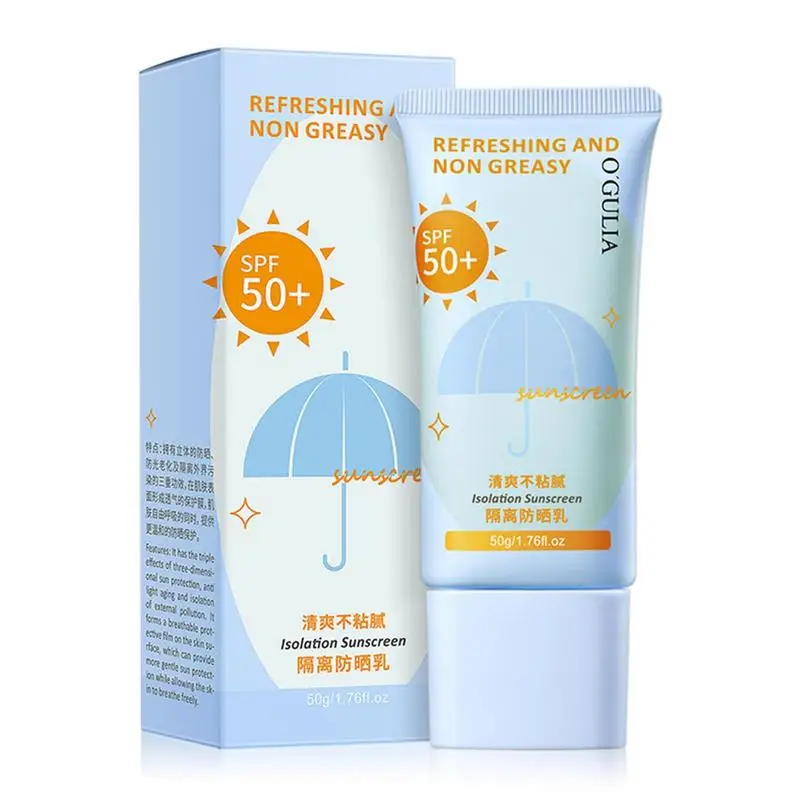 

SPF50+ Non Greasy Sunscreen Cream Facial Body Isolation Lotion Waterproof Sunblock Skin Protective Korea Care Cosmetics