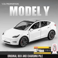 1:24 Simulation for Tesla MODEL Y SUV Alloy Cars Toy Diecasts Vehicles Metal Model Car Decoration for Kids Gift Toy 1
