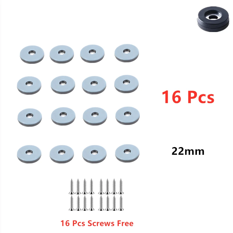

6-16Pcs/Lot 19/22/25/30/50mm Furniture Sliders Pads with Free Screws Table Chair Cabinet Sofa Glides Chair Leg Floor Protect