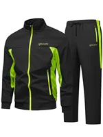 Nouvelle veste de cyclisme et de course pour homme, pour un usage sportif décontracté, avec col montant et design multicolore - Ensemble 2 pièces - 2526 1