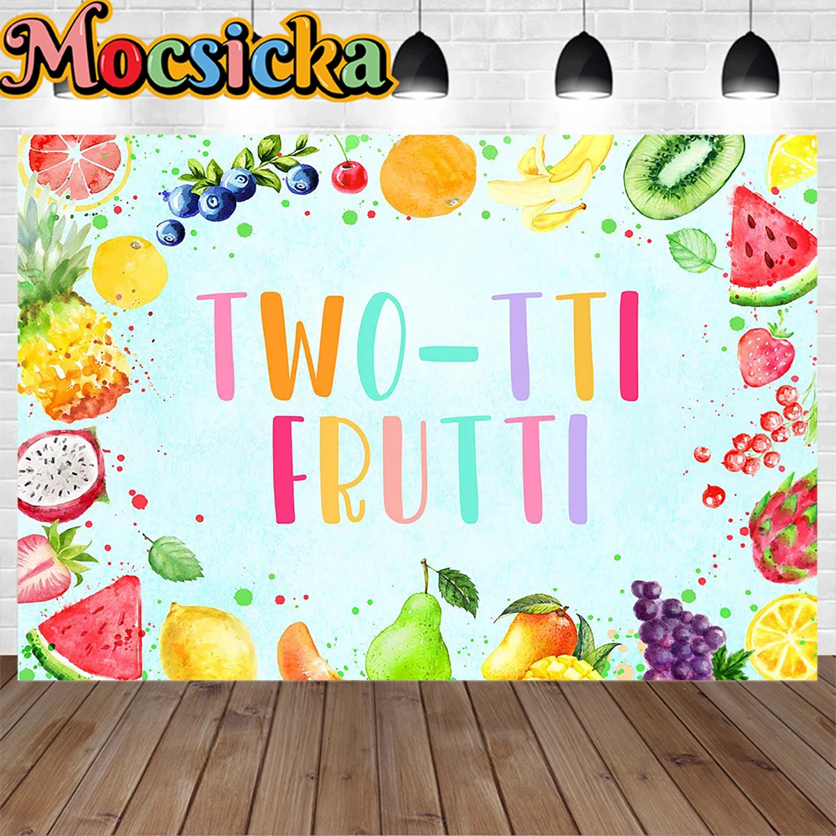 Mocsicka Twotti Frutti 2Nd Birthday Party Decorations Fruity Summer Theme Girl Baby Shower Bambini Kid Portrait Photobooth Prop
