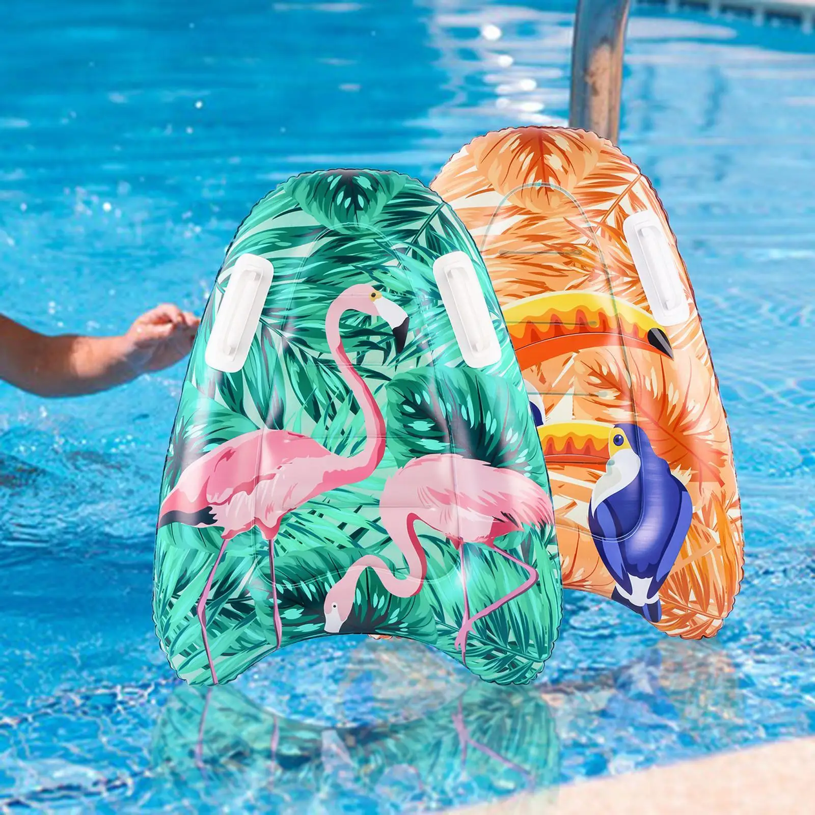 Inflatable Body Board Portable Training Equipment PVC Swim Buoy Inflatable Surfing Board for Pool Exercise Summer Children Teen