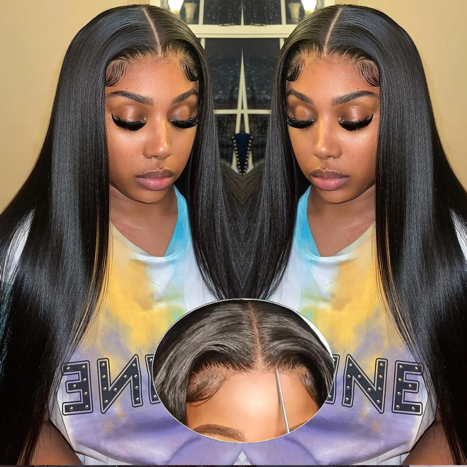 Wear And Go Straight Lace Front Wig Human Hair Glueless 5×6 Pre-Cut HD Lace Frontal Wigs For Women Beginner Friendly