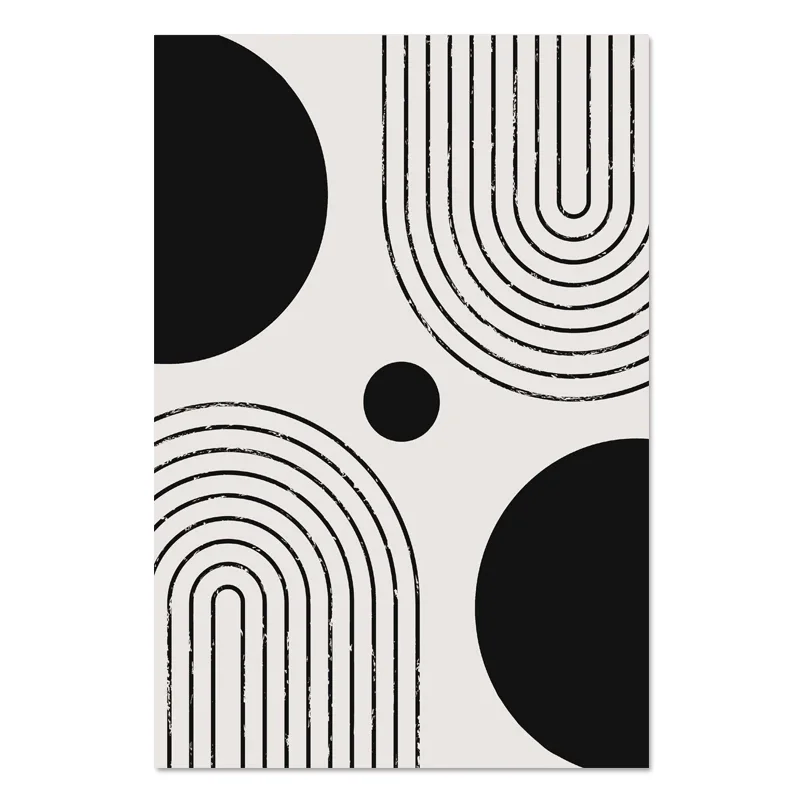 thumbnail image 1 of Póster bohemio en blanco y negro, pintura en lienzo geométrica abstracta moderna, arte de pared nórdico para sala de estar, decoración del hogar, 1 of 5