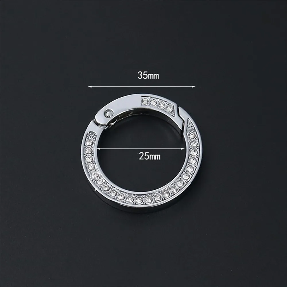 5Pcs 라인 석 봄 O 반지 블링 라운드 후크 클립 Carabiner 버클 DIY Keyrings 핸드백 지갑 자동차 키 체인 만들기