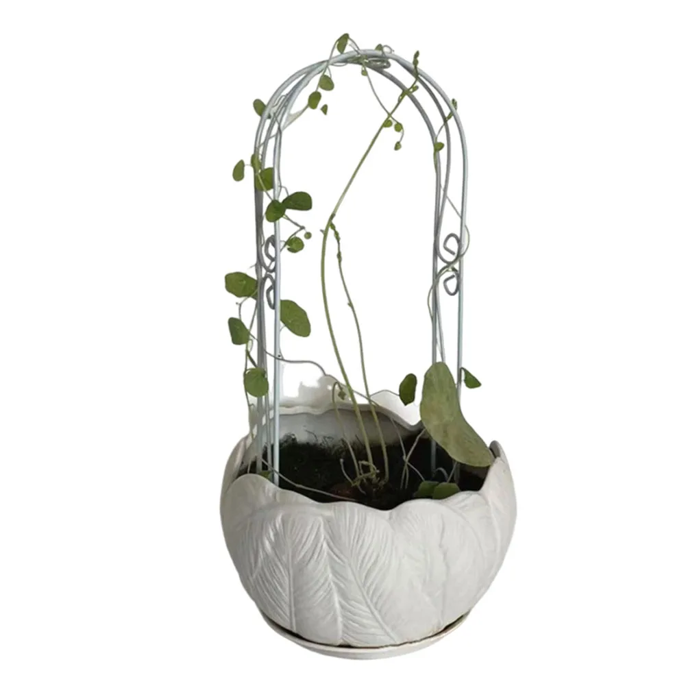 1pcs Iron  Miniature White Iron Arch Mini Garden Arch Door Simulation Scene Model 30*14*3cm White Home Decor