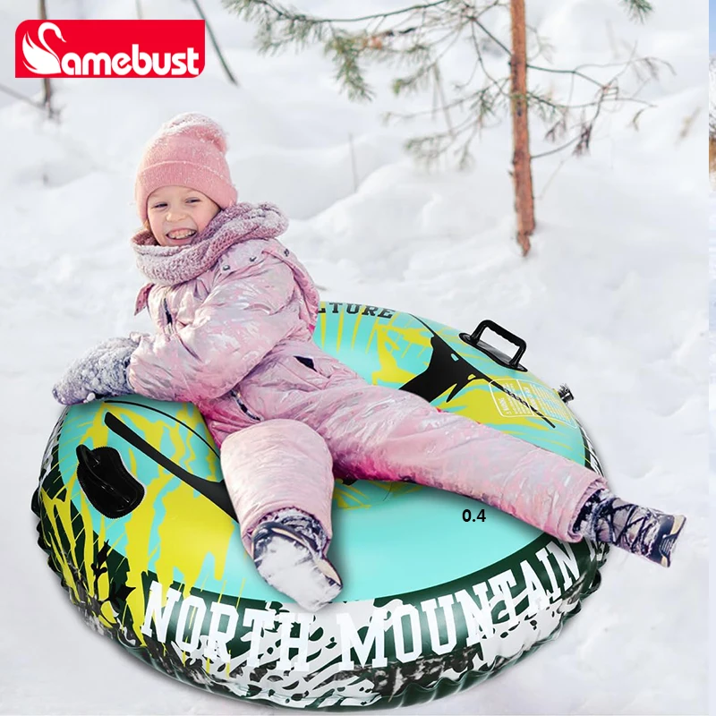 Snow Tube 47 Inch Inflatable Ski Tube Handle Design Sledding Tube Floated Snow Tube Outdoor Inflatable Ski Rings Camebust