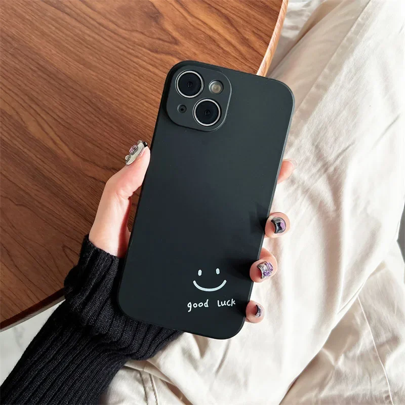 Charming Good Luck Smiley Face Silicon Phone Case Cover