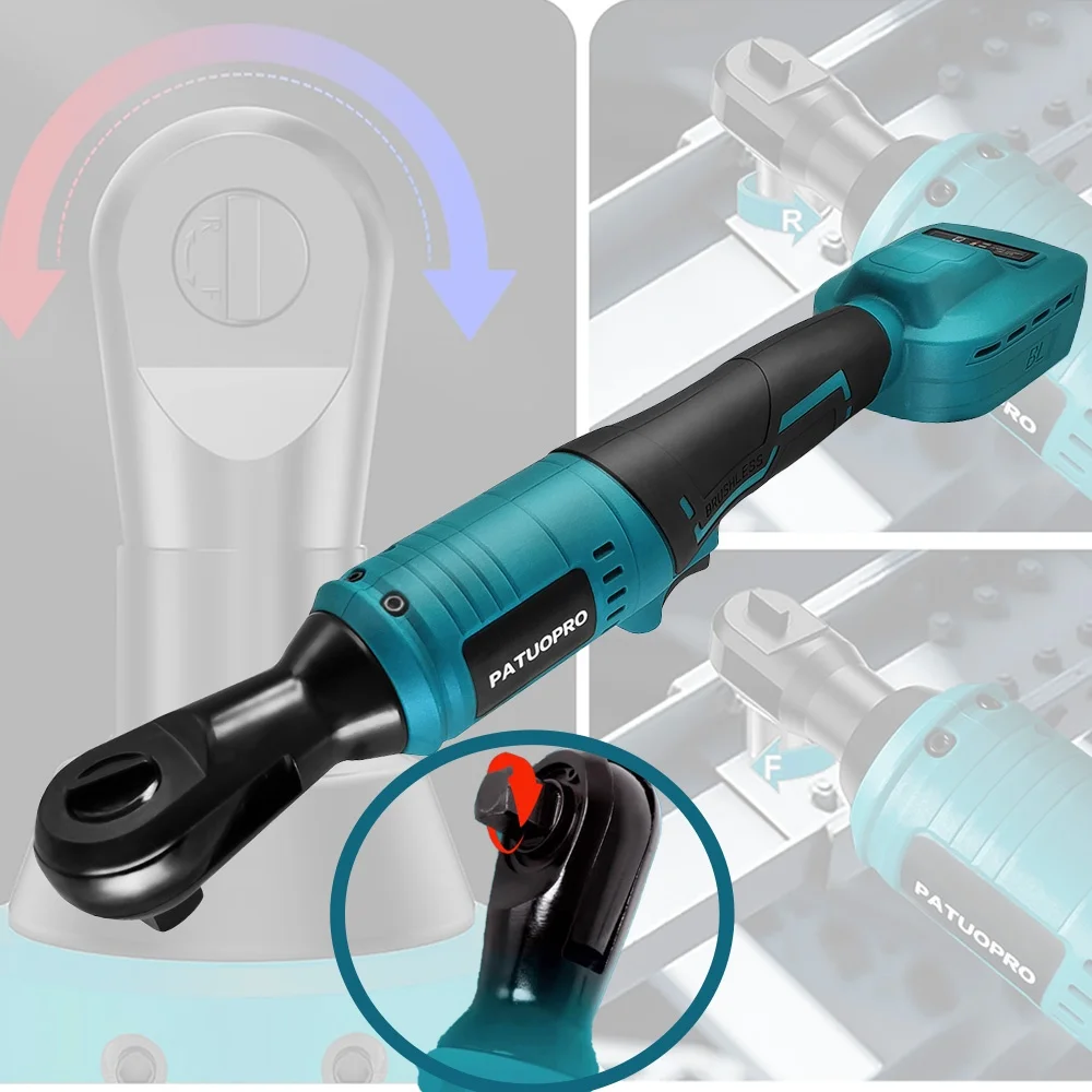 Brushless Electric Ratchet Wrench 1/2 Inch Cordless Driver Removal Screw Nut Power Tools For Makita 18V Battery