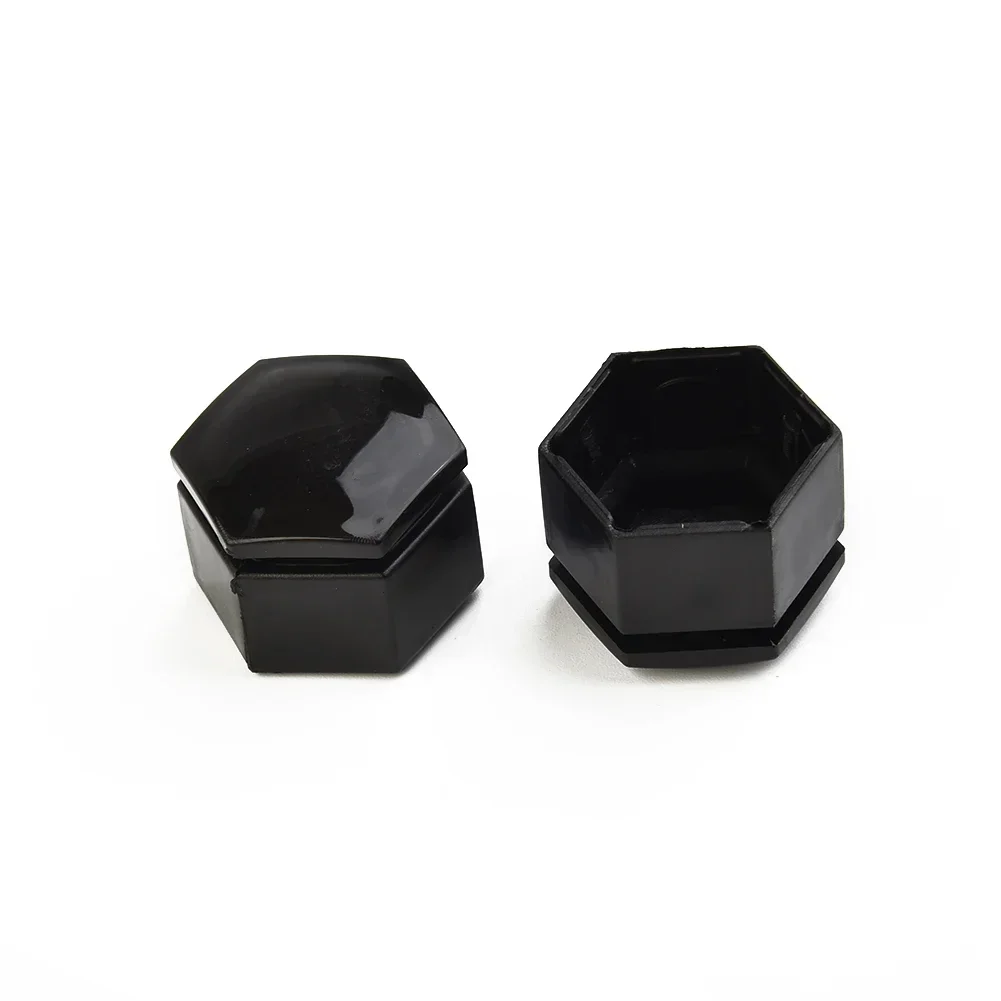 Wheel Covers Nut Bolt Covers ABS Plastic Internal Diameter 22mm Polished Black Replacement 20pcs Wheel Hexagon 22mm