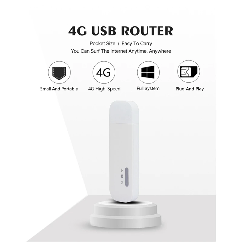 E8372 4G USB WIFI Dongle 4G Sim Card Wireless Router 150Mbps External Antenna Port With 2 Antenna