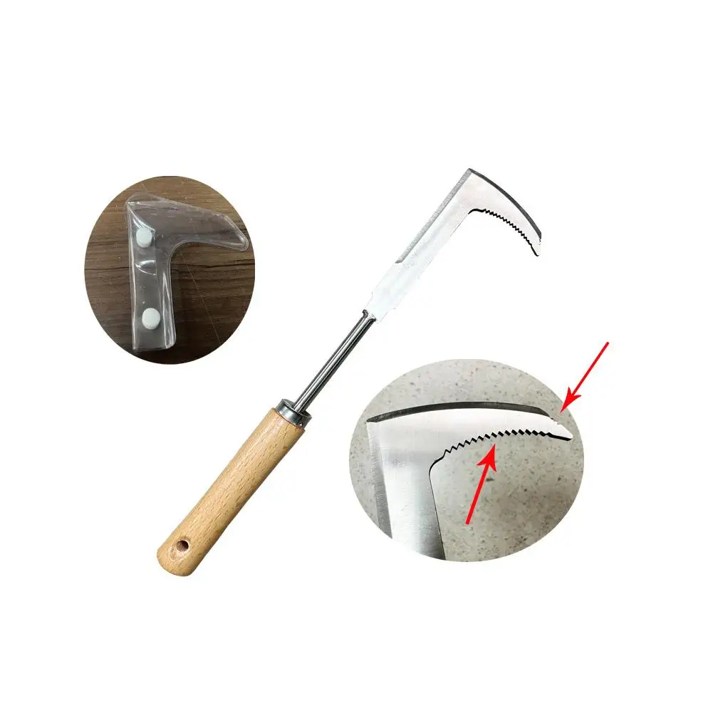 Stainless Steel Manual Lawn Mower L-Shaped Weeding Sickle For Lawn Patio Garden Crack Weeder Crevice Weeding Tool Z2T9