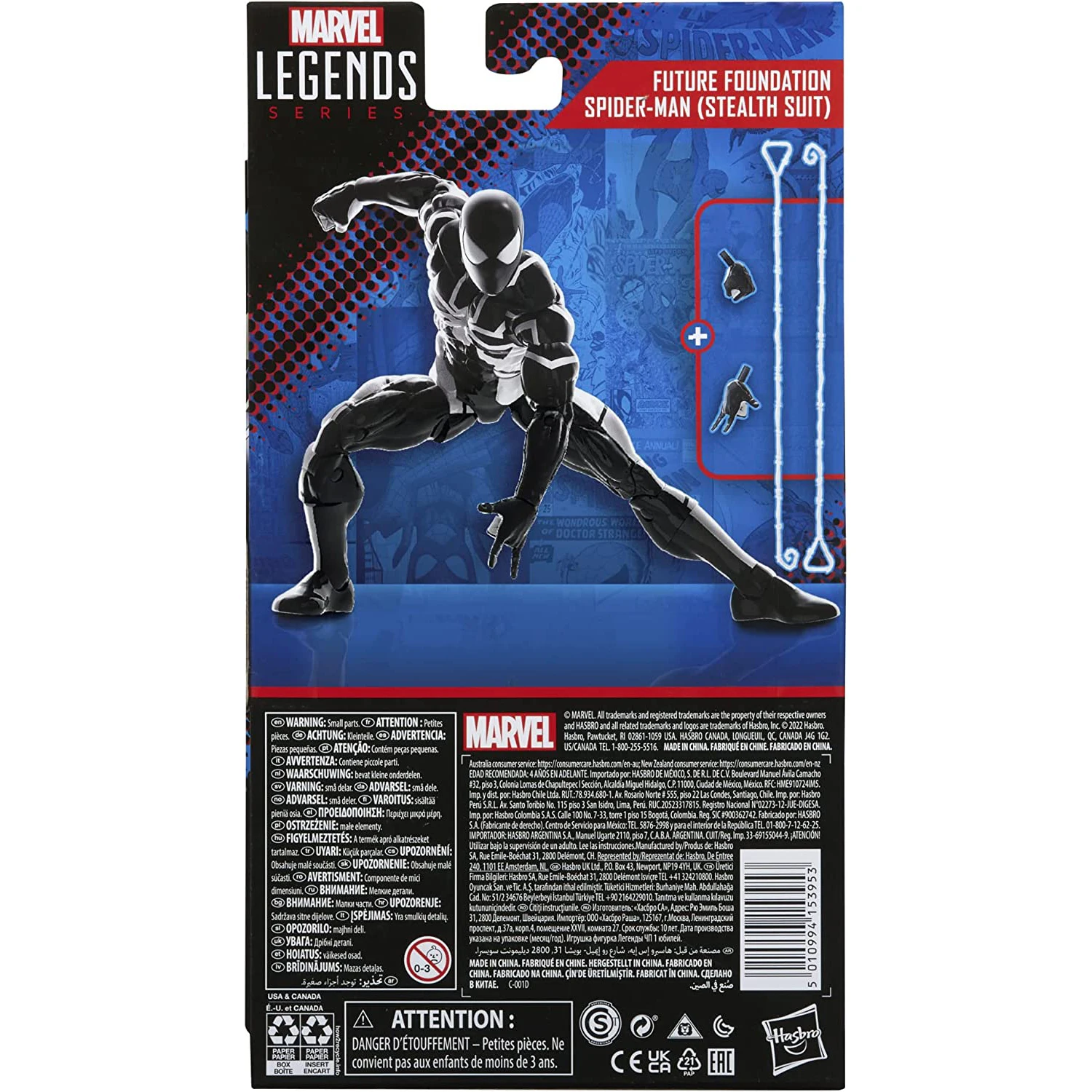 Marvel - Legends Series: Future Foundation Spider-Man (Stealth Suit) Figure  (60th Anniversary) - JB Hi-Fi