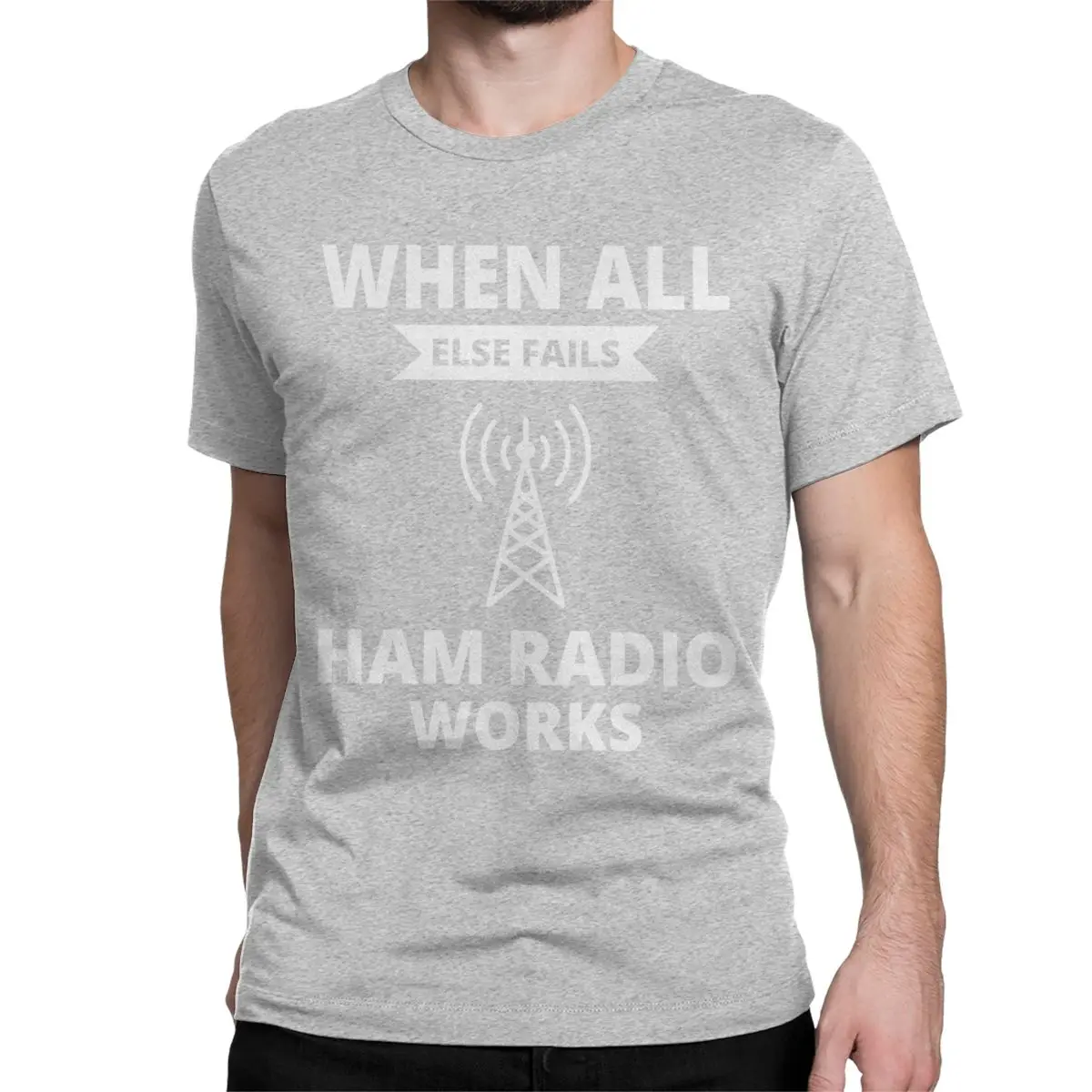 thumbnail image 1 of Camiseta de radioaficionado con humor para hombre y mujer, de algodón puro, divertida, de cuello redondo, de manga corta, ideal como regalo., 1 of 7