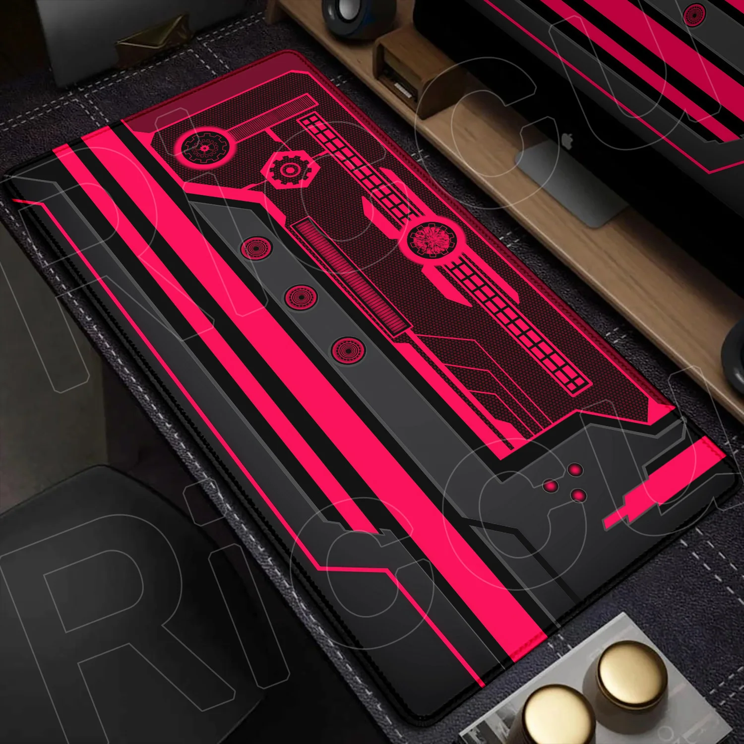 Futuristic Sci-Fi Large Gaming Mouse Pad with Technology-Inspired Design