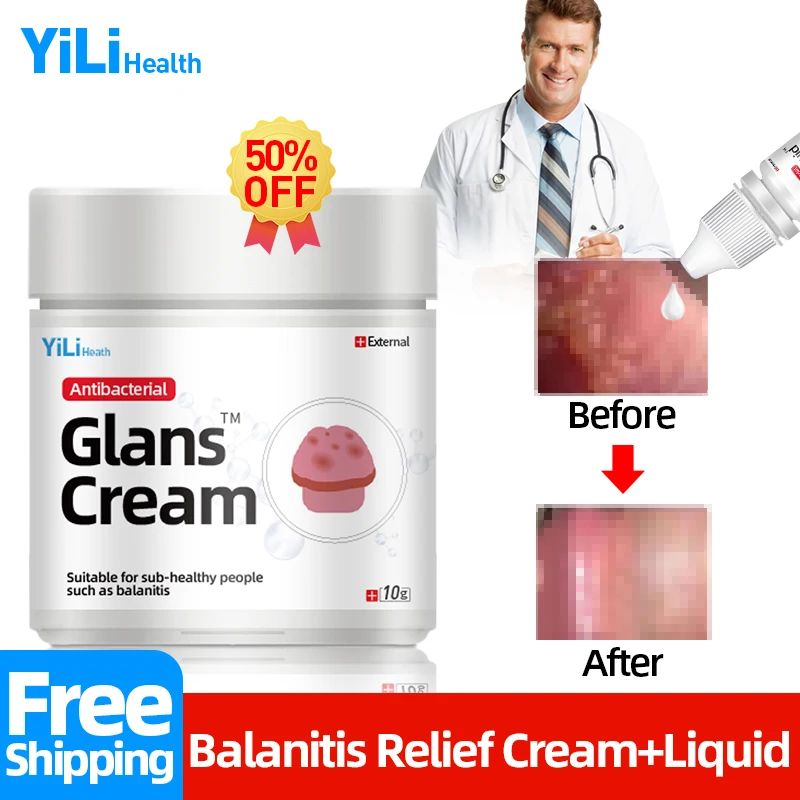 

Balanitis Medicine Ointment Medical Glans Treatment Cream for Bacterial Infection Itching Red White Dot Penile Inflammation