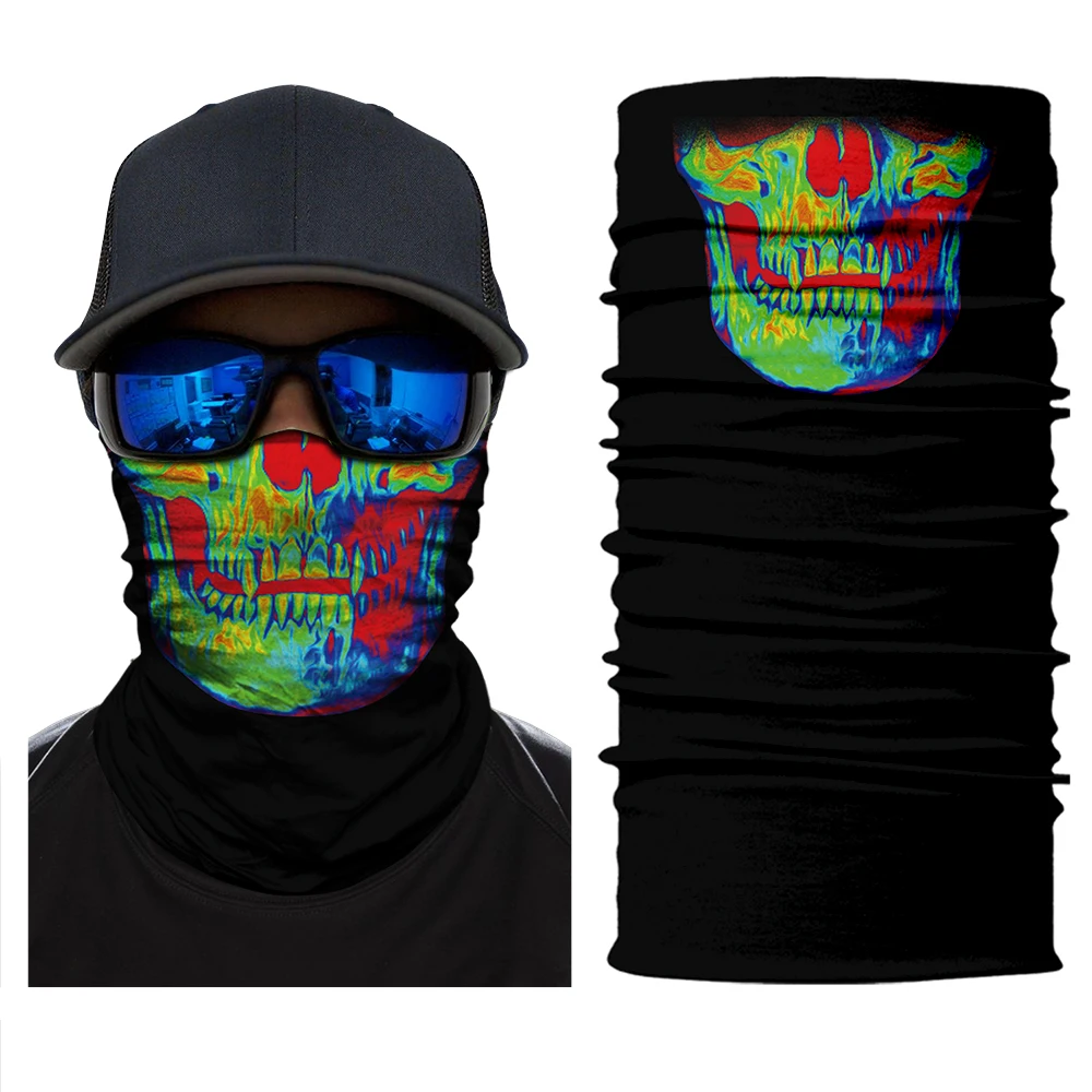 3D Riding Motorcycle Head Cover Mask Clown V-shaped Enemy Team Skull Multi Functional Magic Headband Mask