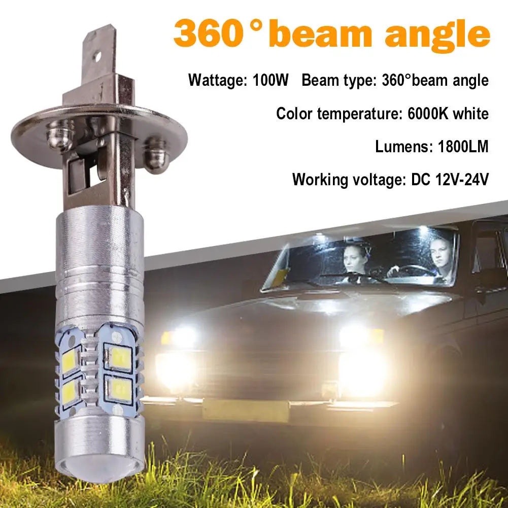 자동차 안개등 어셈블리용 H3 50W 3030 트럭 자동차 전면 범퍼 안개등 8H1 10smd 2835 led