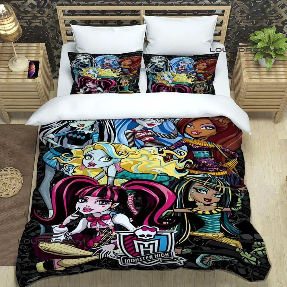 Monster High cartoon printed Bedding Sets exquisite supplies set duvet cover bed comforter set bedding set luxury birthday gift 6