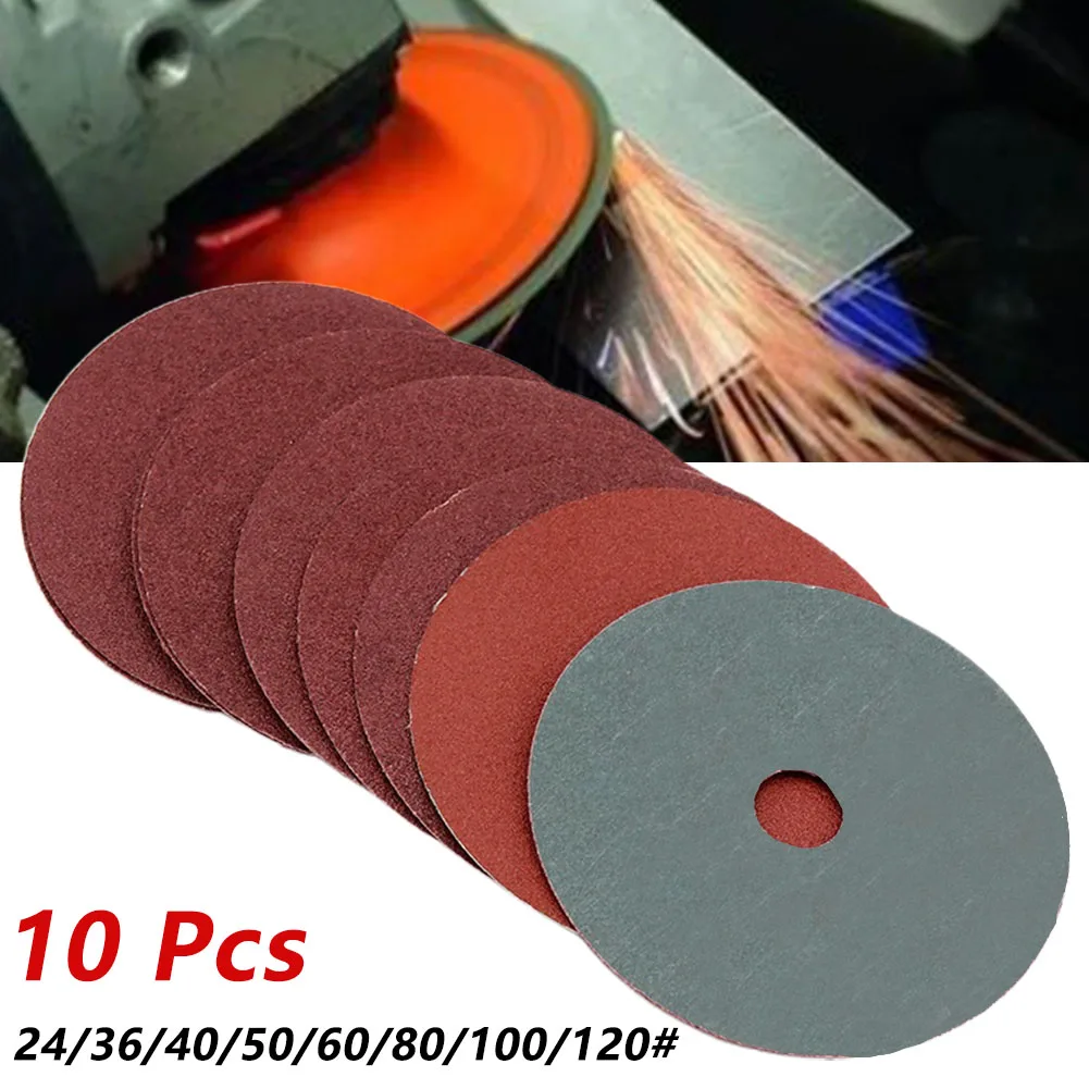 25 Pack 7 Inch X 7/8 Inch 24 Grits Aluminum Oxide Resin Fiber Grinding Sanding Discs Fit For Weld Grinding Beveling And Sanding