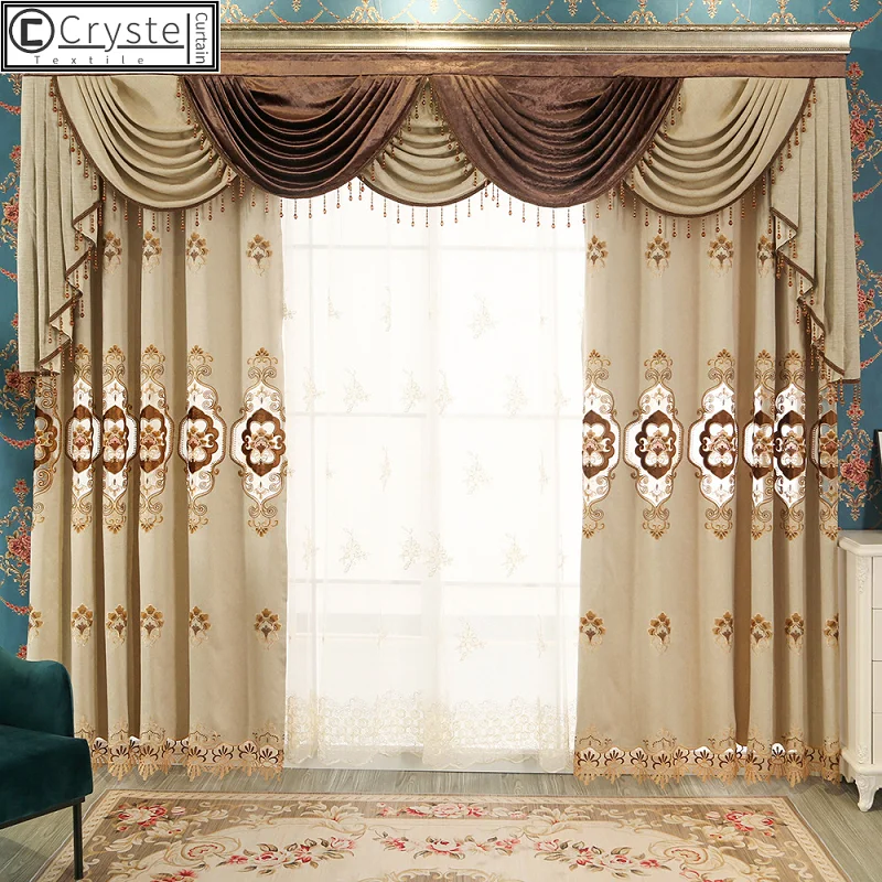 

Curtains for Living Dining Room Bedroom European-Style High Shading Windows Chenille Windows Door Valance Good Quality