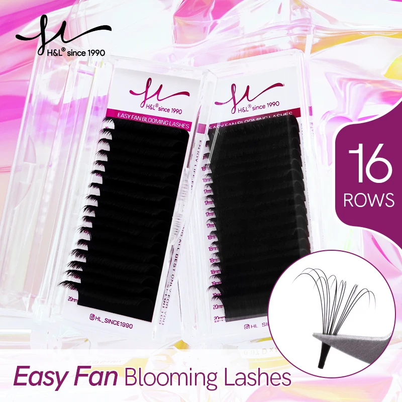 

H&L SINCE 1990 Easy Fan Lashes False Eyelash Extensions Supplies Faux Mink Eyelashes Fanning Cils Auto Blooming Natural Lashes