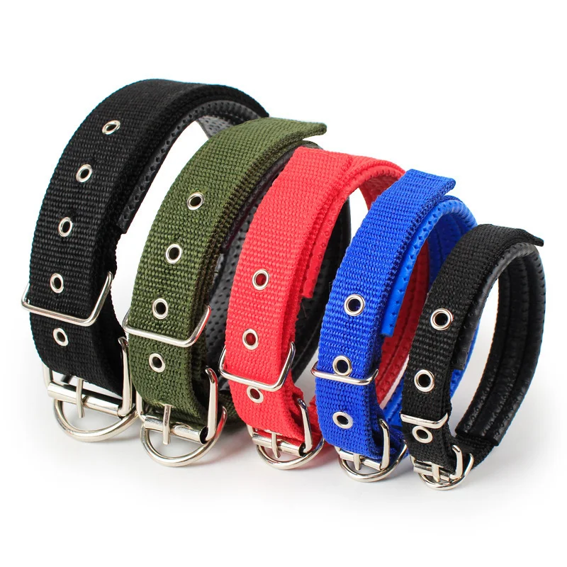 Nylon Pet Collars Pp Adjustable Neckband Foam Padded Dog Collar Soft Durable For Small Medium