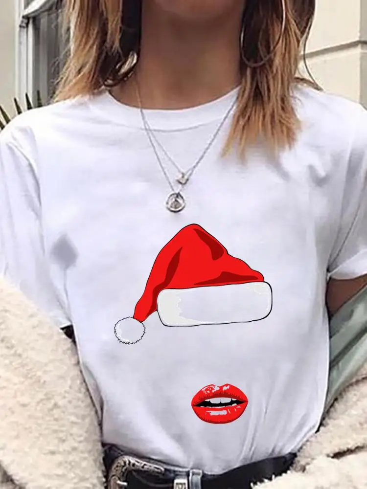 

Акварельный трендовый стиль, женская одежда на новый год, модная Рождественская футболка, одежда, Женский Топ, футболки с графическим принтом