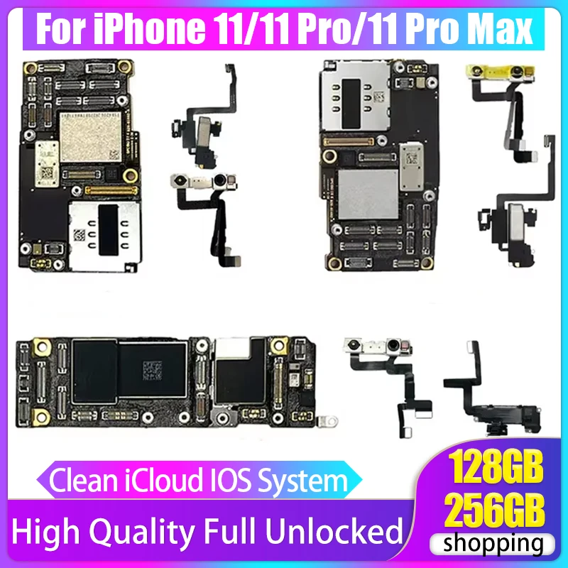 iPhone 11 Pro Max 64G 256G Motherboard Tested Face ID Clean iCloud