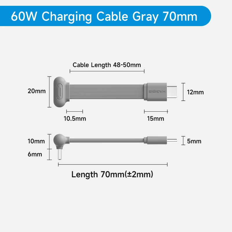 ตัวเลือกสินค้า สายชาร์จ USB-C งอ 90 องศา ชาร์จเร็ว PD 60W