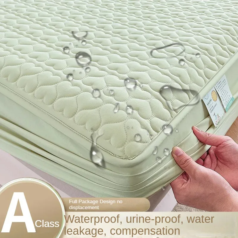 

New Class a Waterproof Quilted Fitted Sheet Three-Piece Antibacterial Septate Mattress Protective Cover