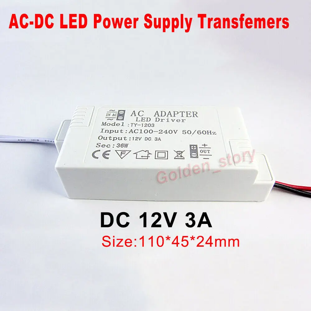 LED Driver Power Supply 6W 12W 24W 36W 48W 60W AC220 12V 1A -5A  Power Supply Control Lighting Transformers For LED Light Strip