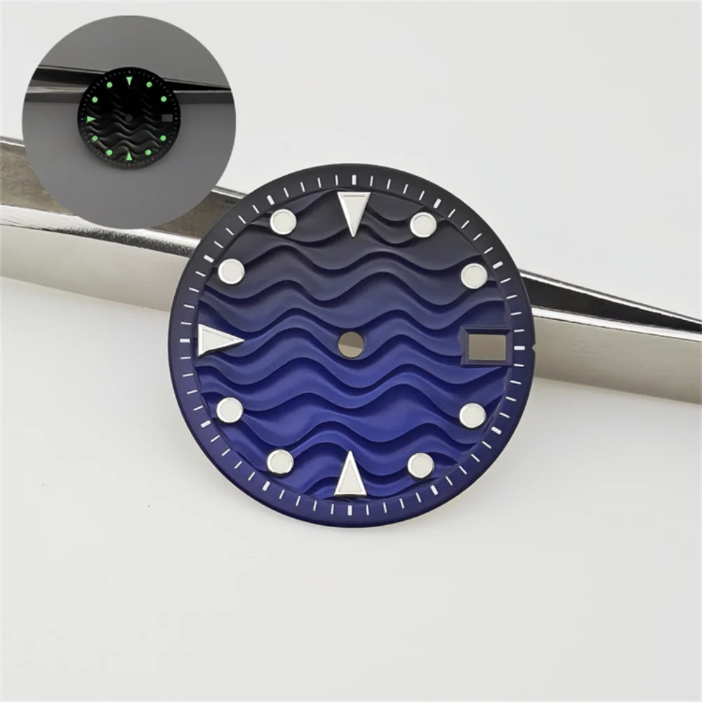 28.5MM Watch Dial Water Ripple Pattern for NH35 NH36 4R36 7S26 Movement Modified Dials Watch Face DIY Parts watch dial accessories watch face accessories