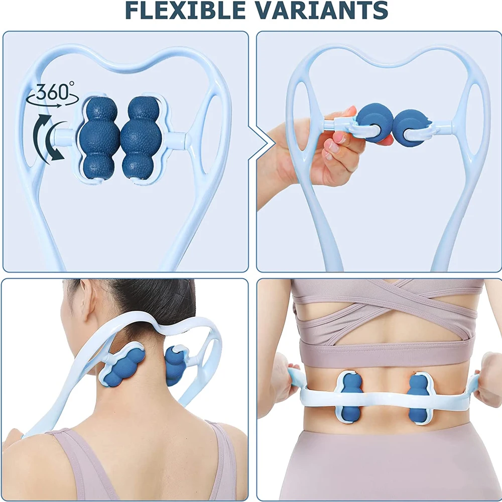 Neck Massager, Trigger Point Roller Massager for Pain Relief deep Tissue  Handheld Shoulder Massager Tool with 6 Balls Massage Point Suitable for  Legs Waist Neck and Shoulder Relaxer (Blue) 