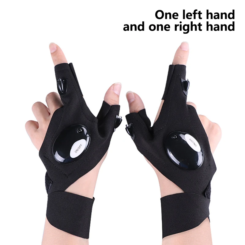LED Button Battery Flashlight Lighting For Fishing Glove Repair Lighting Finger Light Winter Outdoor Night Fishing Light Glove